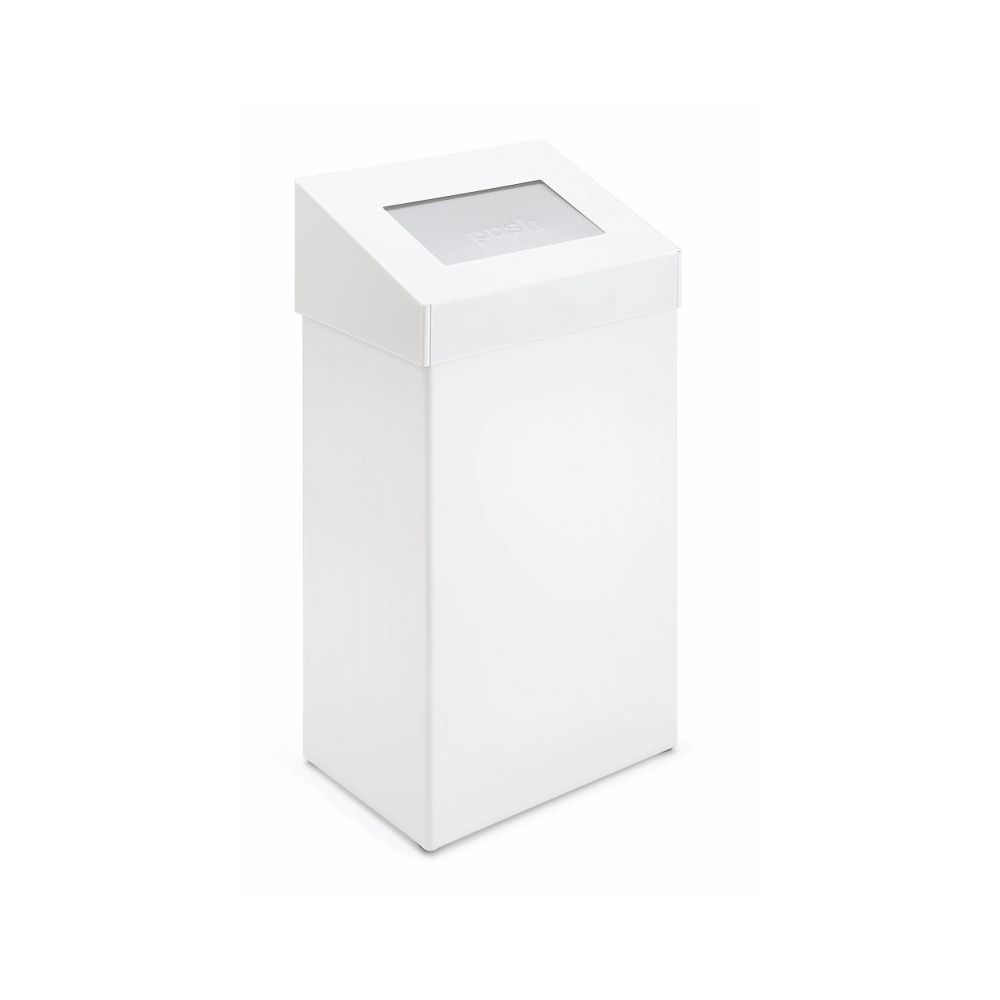 Afvalbak met pushklep, 50 ltr - wit