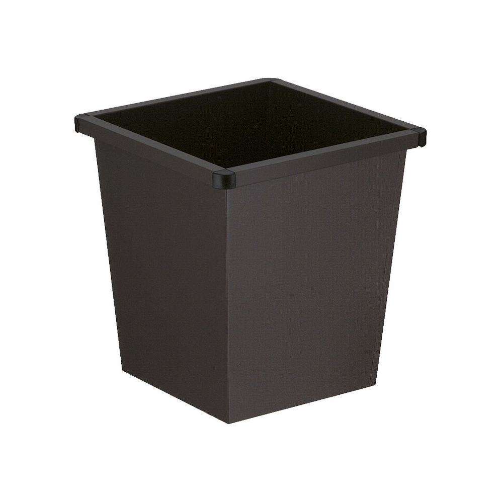 Vierkant tapse papierbak - zwart