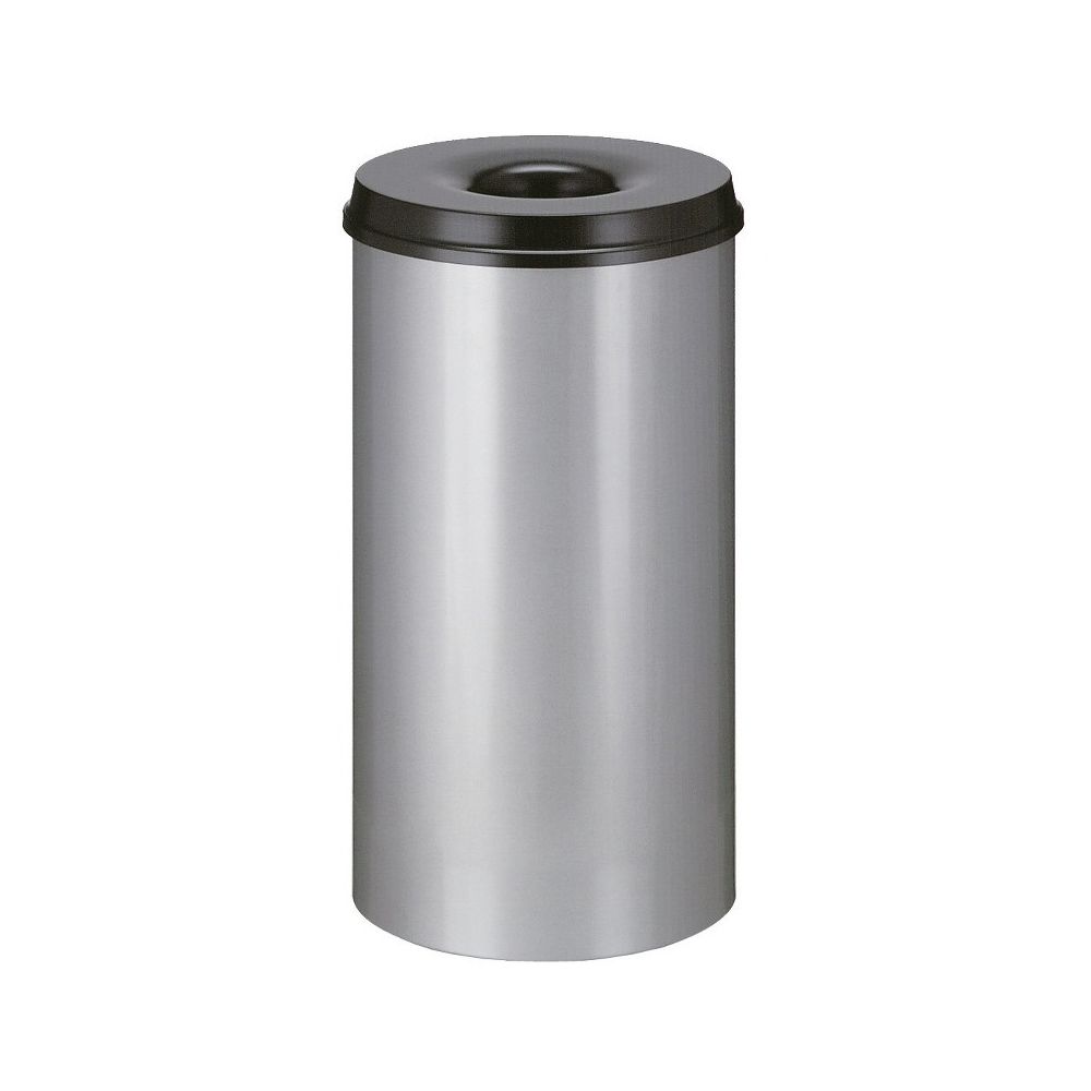 Vlamdovende papierbak 50 ltr - aluminiumgrijs/zwart