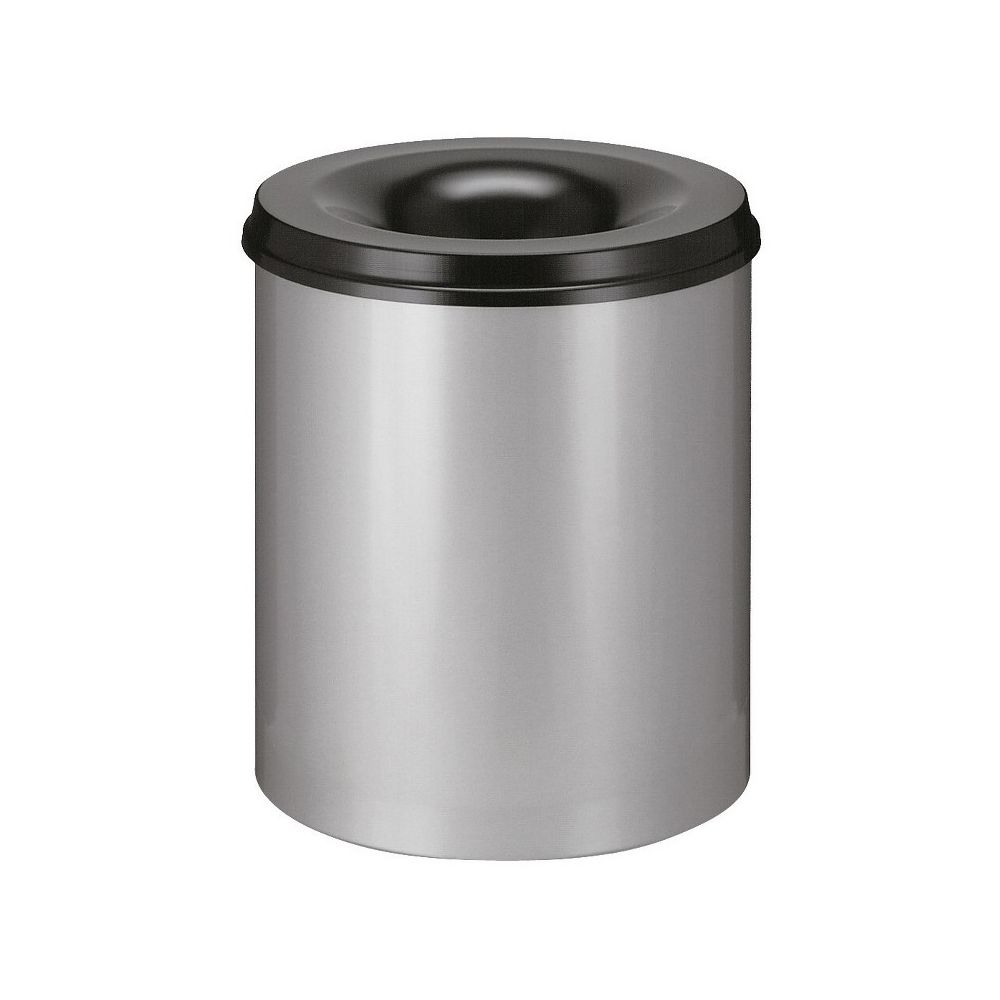 Vlamdovende papierbak 80 ltr - aluminiumgrijs/zwart