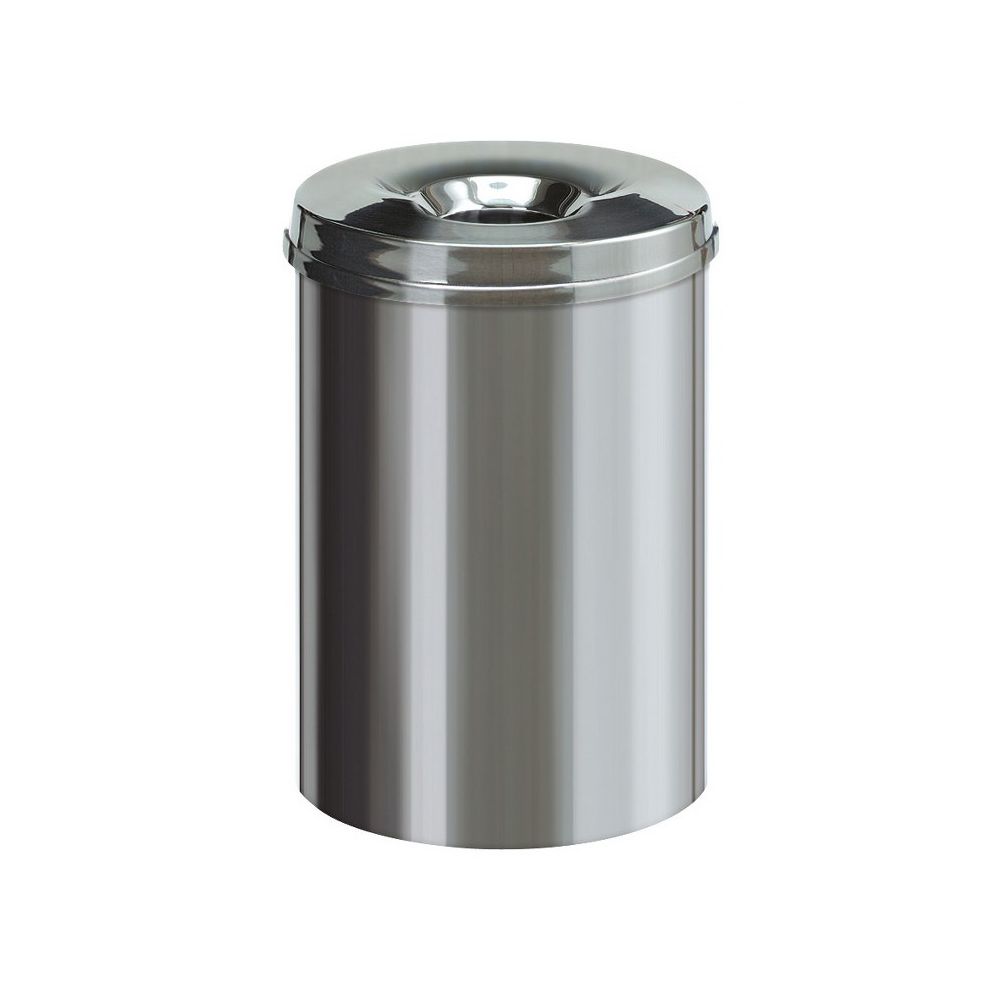 Vlamdovende papierbak RVS 30 ltr - RVS