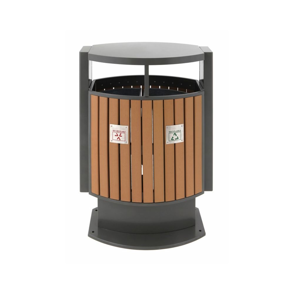 Buitenafvalbak afvalscheiding houtlook