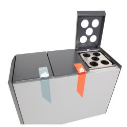 RecycloStar 3 met bekerinzet - grafietgrijs/lichtgrijs