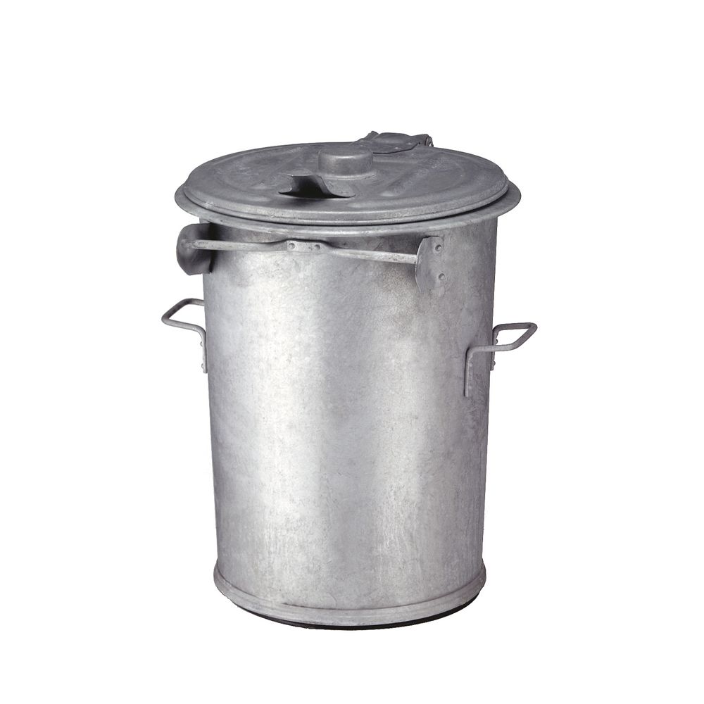 Staalverzinkte afvalbak 90 ltr - verzinkt
