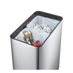 EKO Phantom Sensor Bin 20+20 ltr - mat RVS/zwart