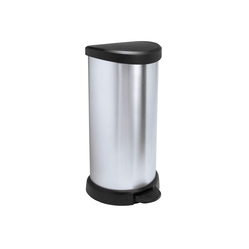 Pedaalemmer Decobin 40 ltr - zilver/zwart