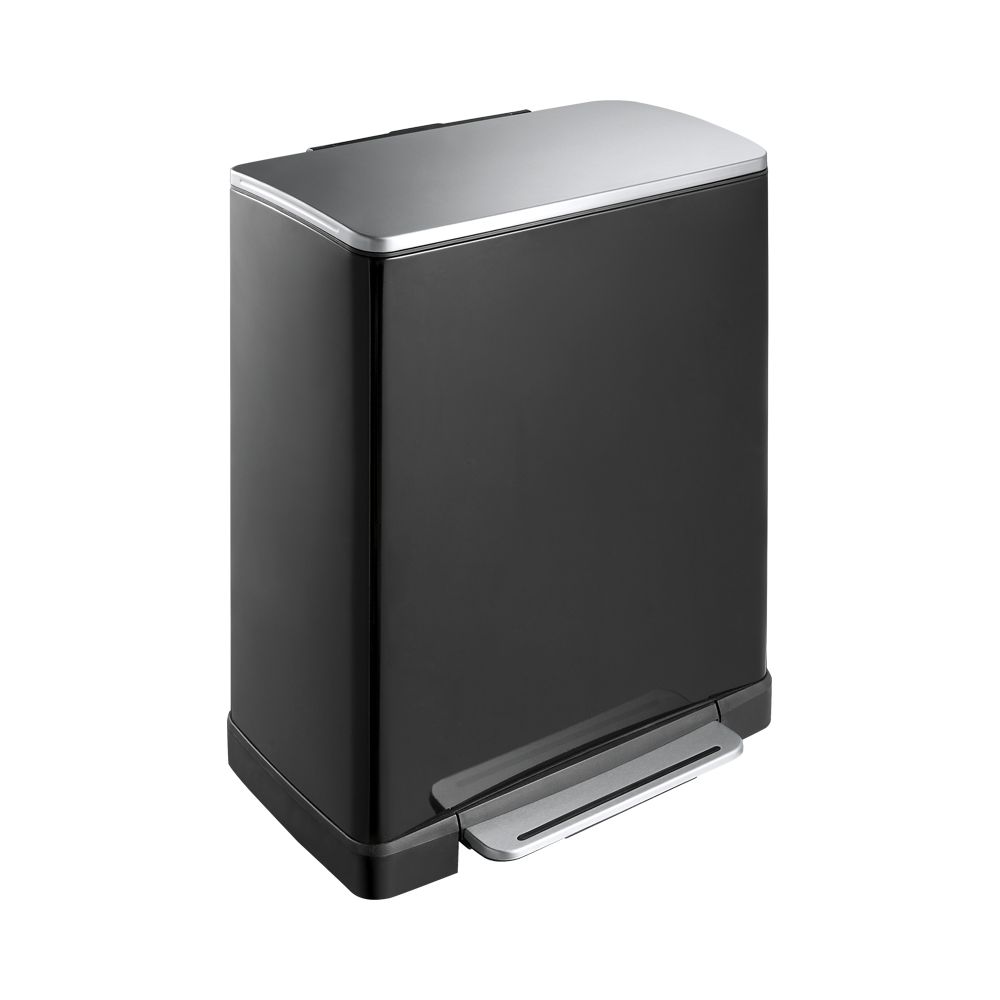 EKO Pedaalemmer E-Cube 50 ltr - zwart/RVS