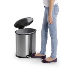 EKO Ellipse Step Bin 20 ltr - mat RVS