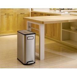 EKO Ecofly Step Bin 45 ltr - mat RVS