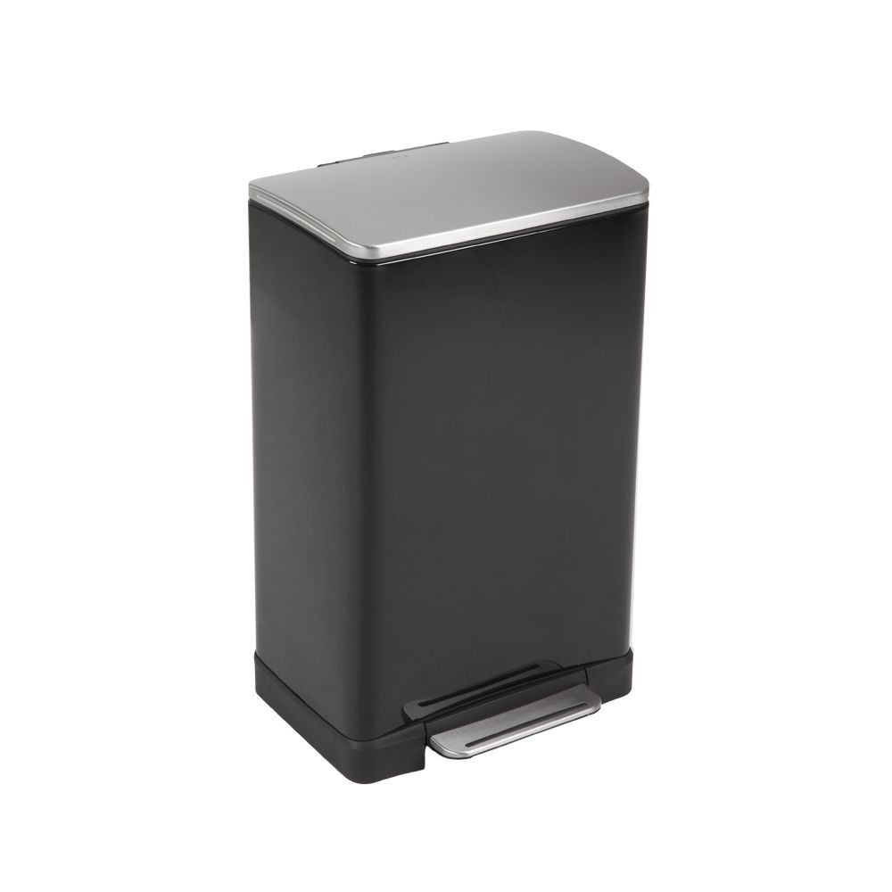EKO Pedaalemmer E-Cube 40 ltr - zwart/mat RVS