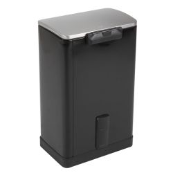 EKO Pedaalemmer E-Cube 40 ltr - zwart/mat RVS