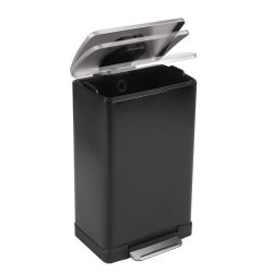 EKO Pedaalemmer E-Cube 40 ltr - zwart/mat RVS