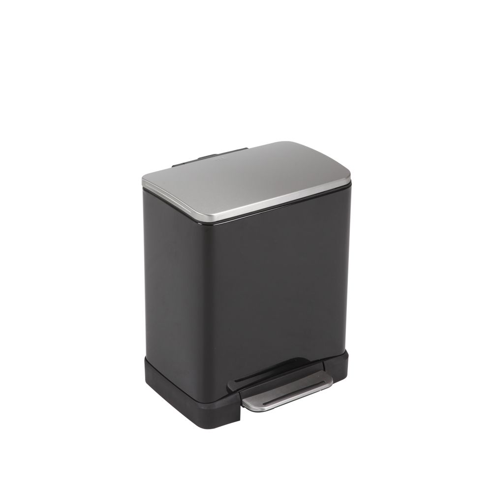 EKO Pedaalemmer E-Cube 20 ltr - zwart/mat RVS
