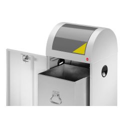 Hailo ProfiLine recycling pedaalemmer met binnenemmer 40 ltr - witaluminium/grijs