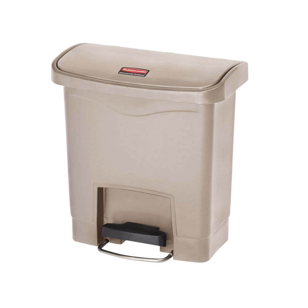Rubbermaid Slim Jim Step On container Front Step kunststof 15 ltr - beige