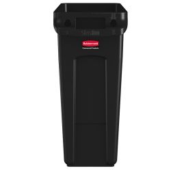 Rubbermaid Slim Jim met luchtsleuven 60 ltr - zwart