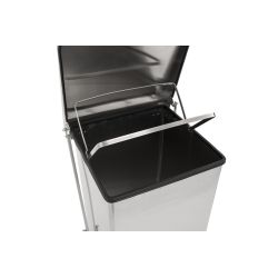 Industriële pedaalemmer 152 ltr - mat RVS