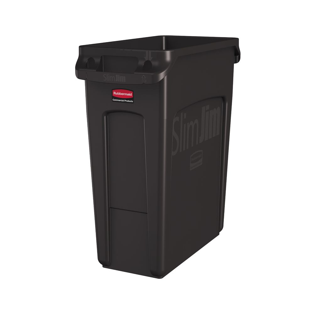 Rubbermaid Slim Jim met luchtsleuven 60 ltr - bruin