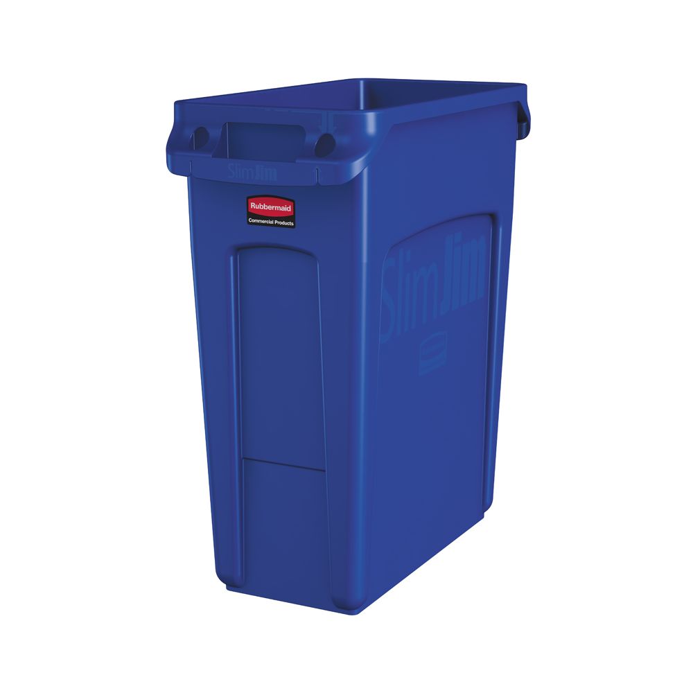 Rubbermaid Slim Jim met luchtsleuven 60 ltr - blauw