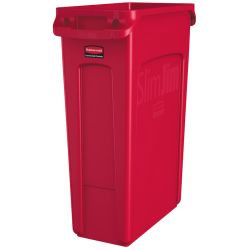 Rubbermaid Slim Jim met luchtsleuven 87 ltr - rood