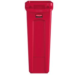 Rubbermaid Slim Jim met luchtsleuven 87 ltr - rood