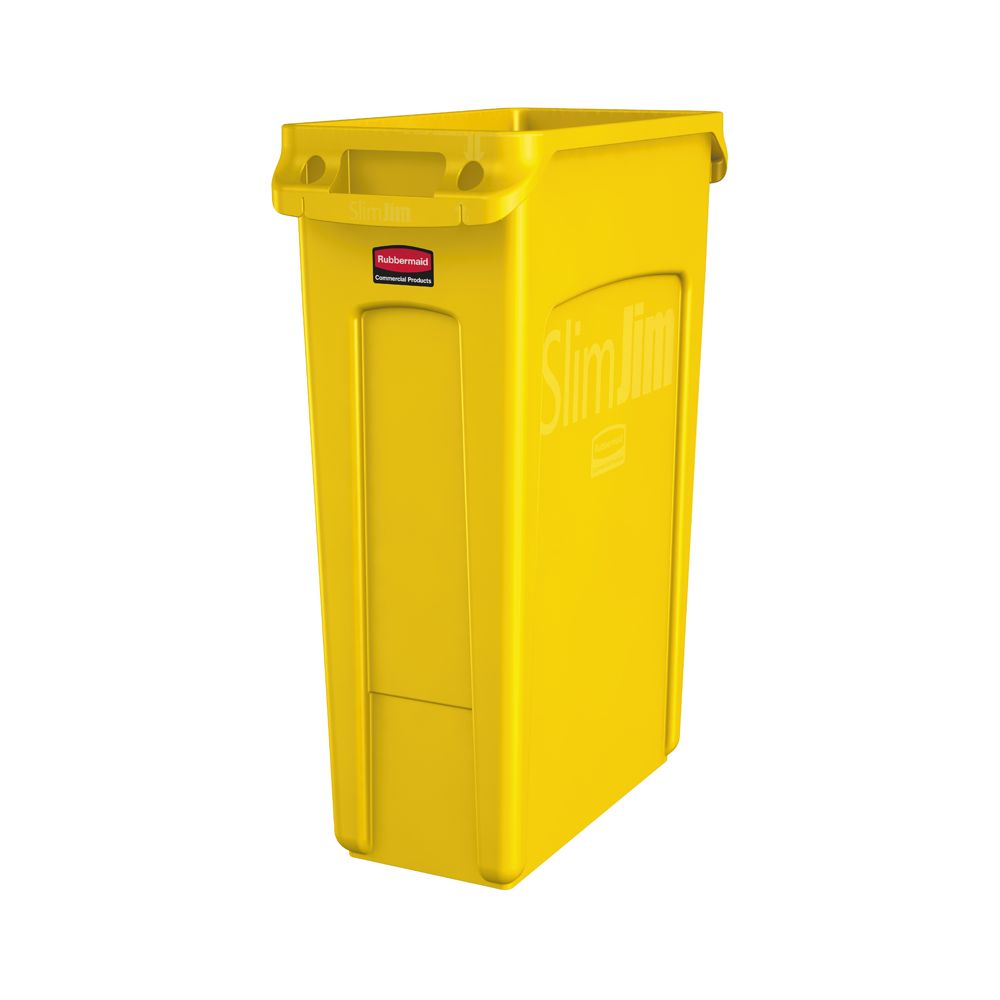 Rubbermaid Slim Jim met luchtsleuven 87 ltr - geel