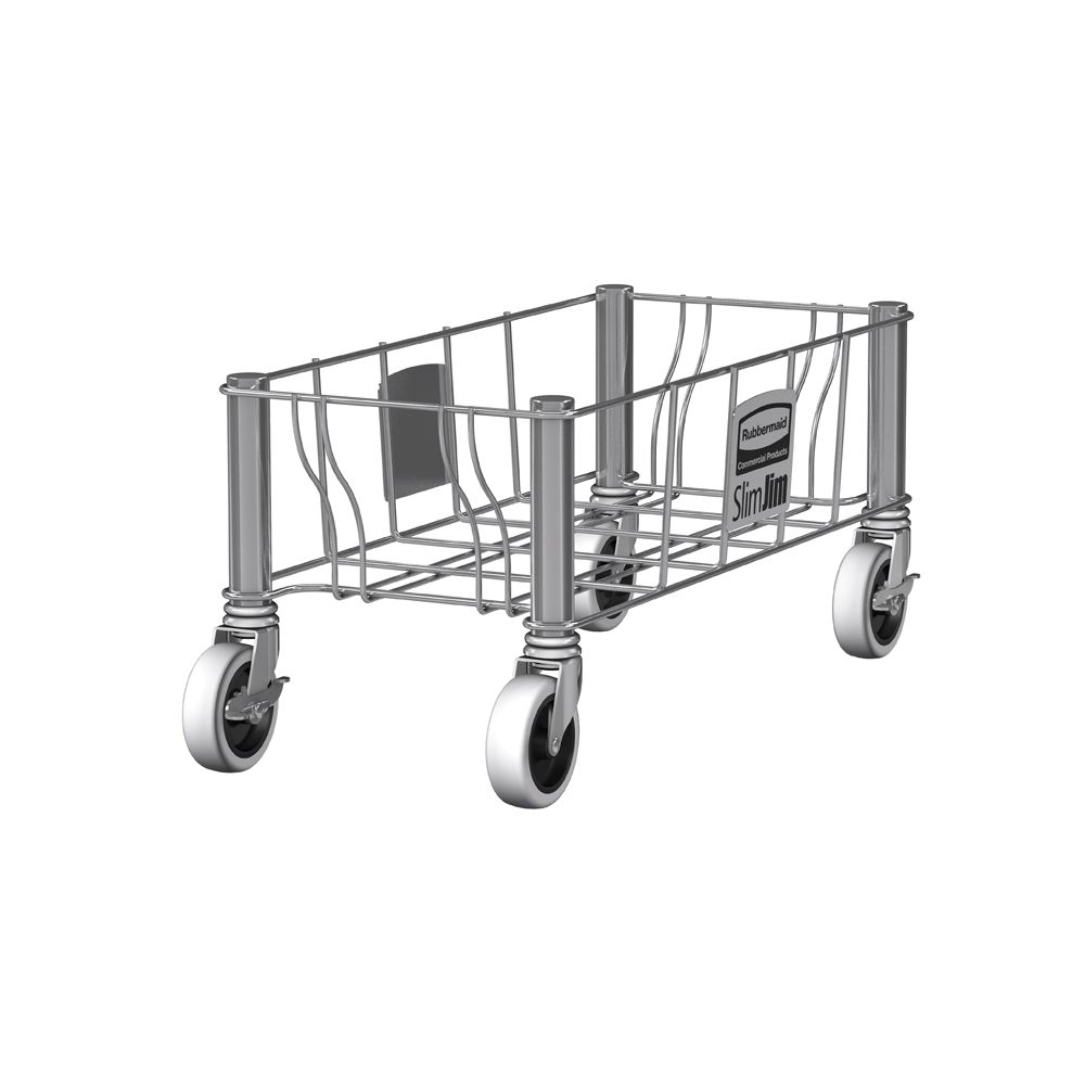 Rubbermaid Slim Jim enkelvoudige RVS dolly - RVS