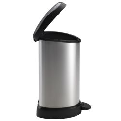 Pedaalemmer Decobin 20 ltr - zilver/zwart