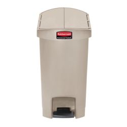 Rubbermaid Slim Jim Step On container End Step kunststof 30 ltr - beige