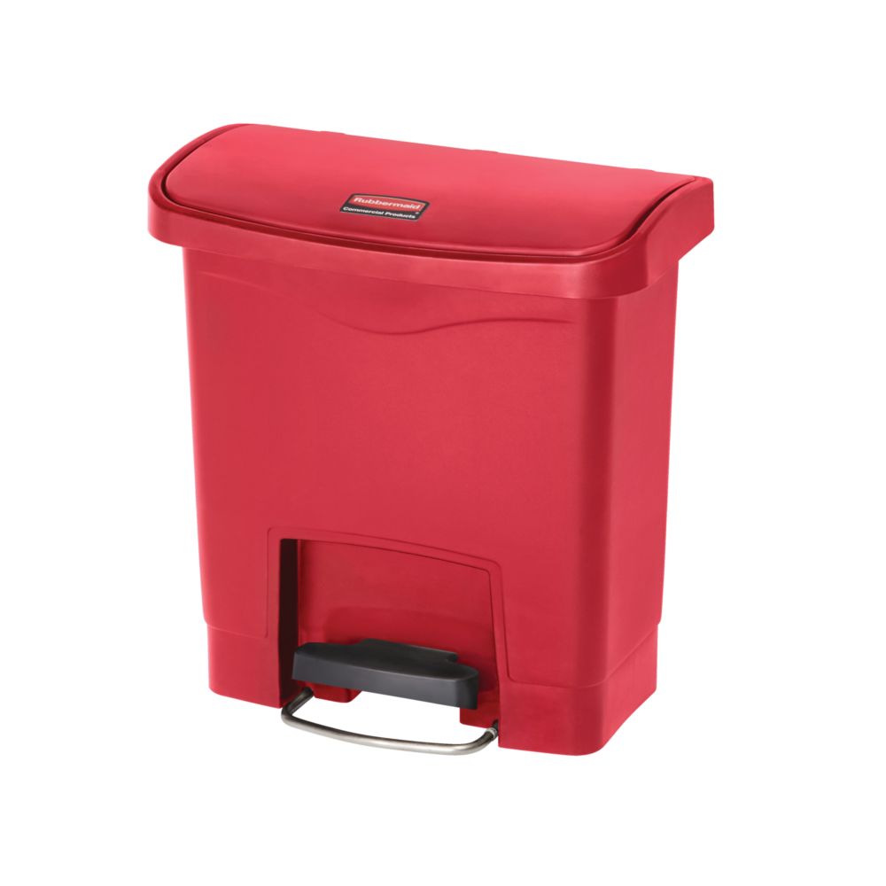 Rubbermaid Slim Jim Step On container Front Step kunststof 15 ltr - rood