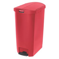 Rubbermaid Slim Jim Step On container End Step kunststof 68 ltr - rood