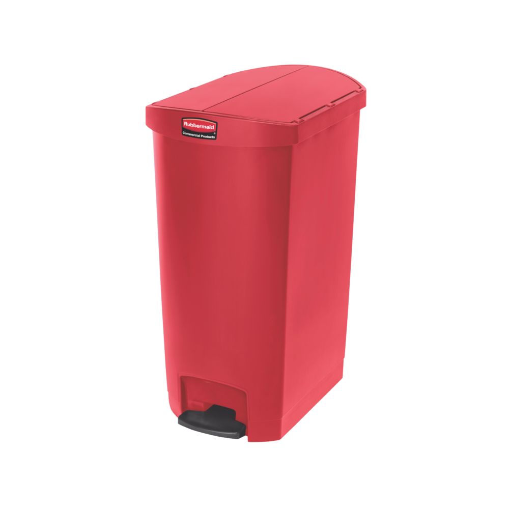 Rubbermaid Slim Jim Step On container End Step kunststof 68 ltr - rood