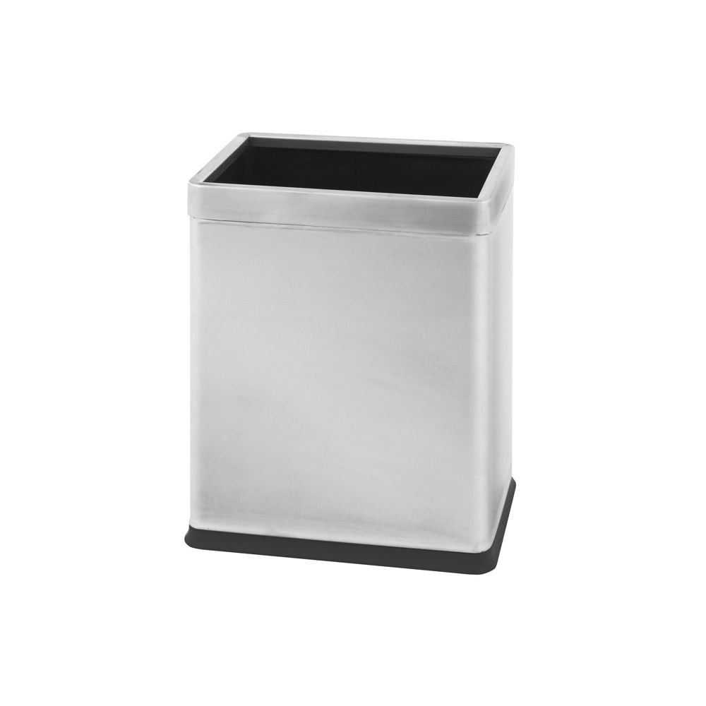Dubbelwandige papierbak, rechthoekig mat RVS - mat RVS