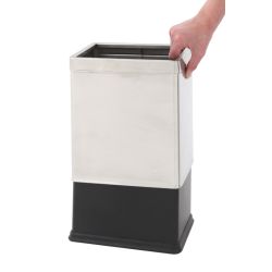 Dubbelwandige papierbak, rechthoekig mat RVS - mat RVS