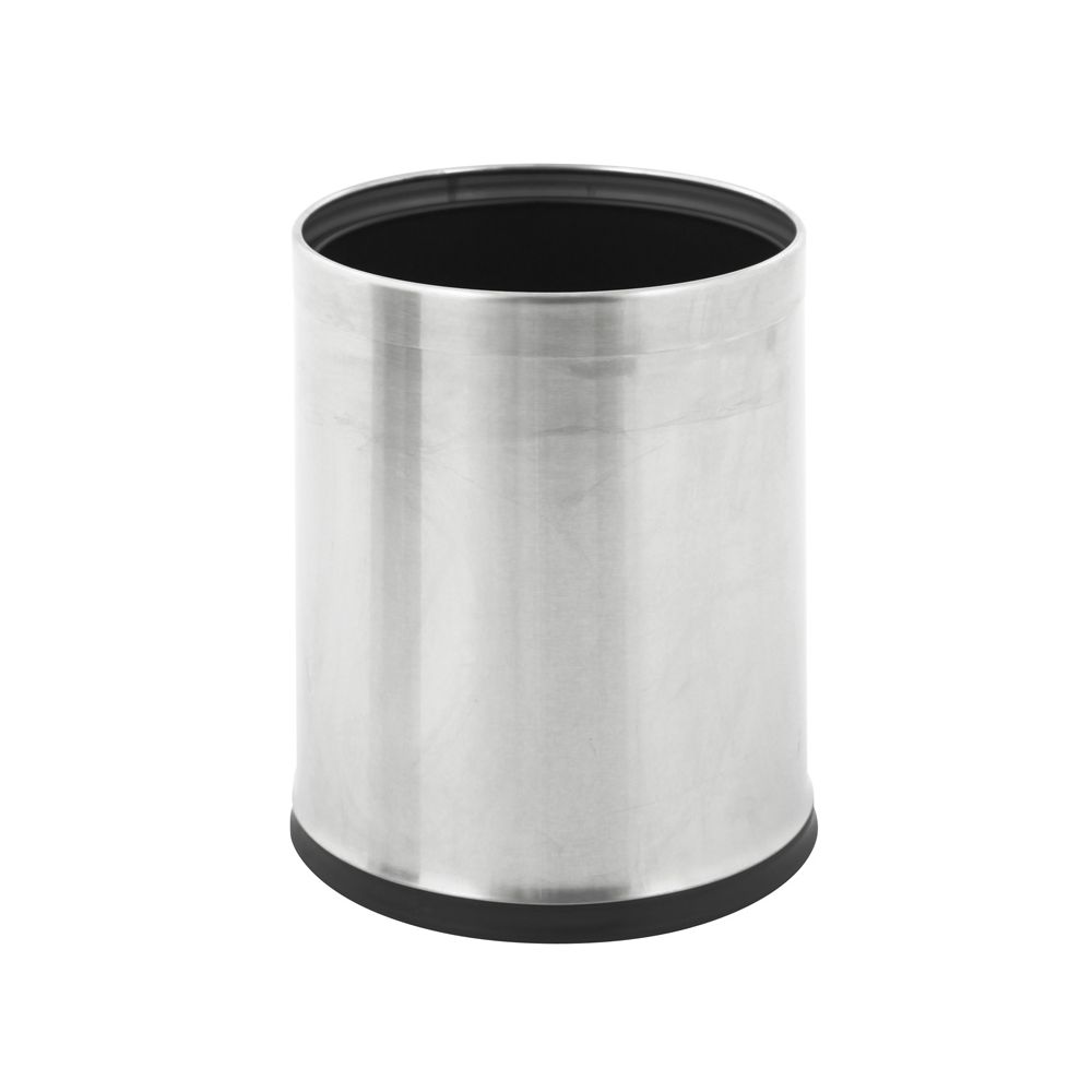 Dubbelwandige papierbak mat RVS rond - mat RVS