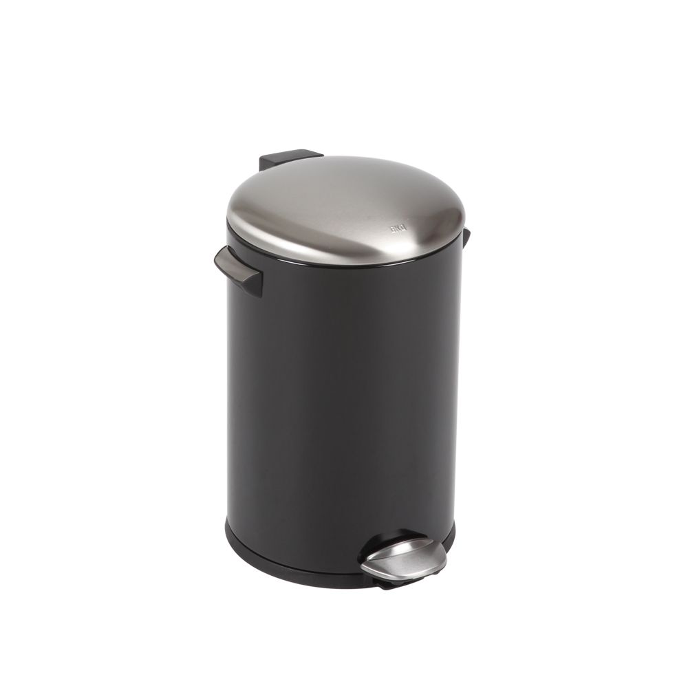 EKO Pedaalemmer Belle Deluxe 12 ltr - zwart/mat RVS