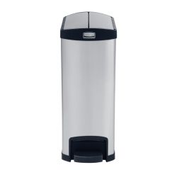 Rubbermaid Slim Jim Step On container End Step RVS 50 ltr - mat RVS/zwart