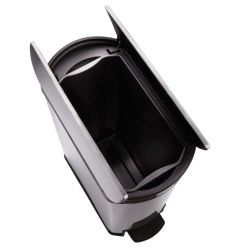 Rubbermaid Slim Jim Step On container End Step RVS 50 ltr - mat RVS/zwart