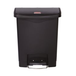 Rubbermaid Slim Jim Step On container Front Step kunststof 30 ltr - zwart