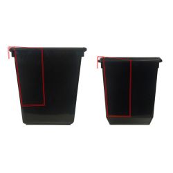 Inzetbakje voor vierkant tapse papierbak - zwart