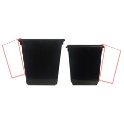 Inzetbakje voor vierkant tapse papierbak - zwart