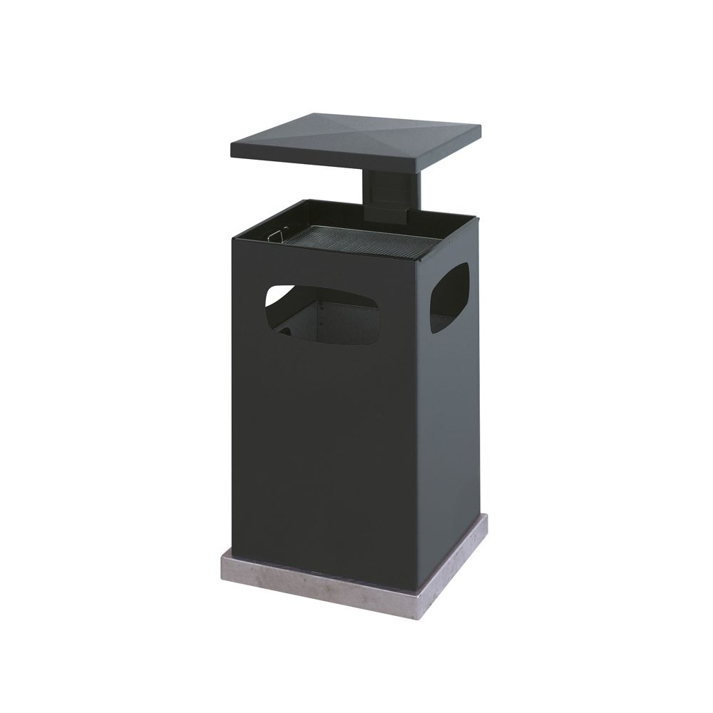 As-papierbak met afneembaar afdak 80 ltr - antraciet