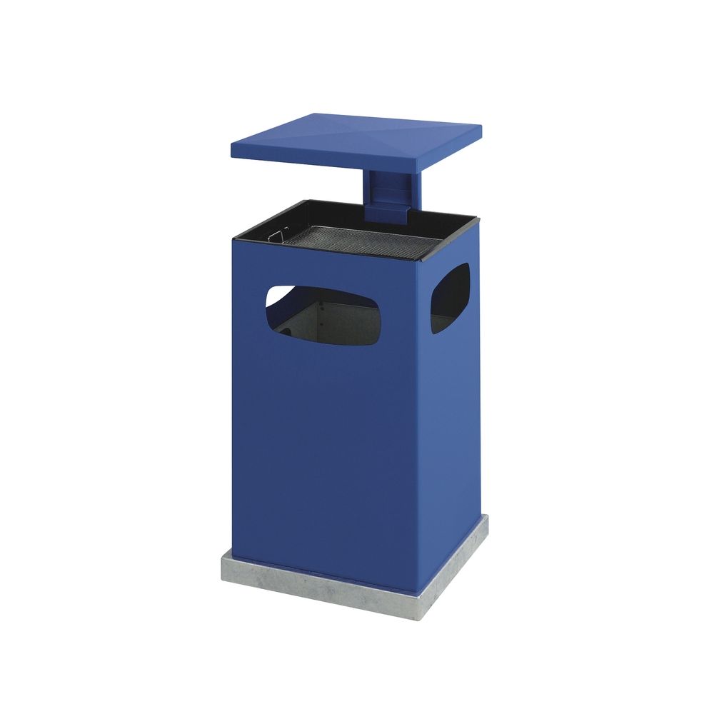 As-papierbak met afneembaar afdak 80 ltr - blauw