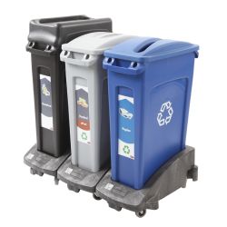 Rubbermaid Slim Jim met luchtsleuven 87 ltr - blauw