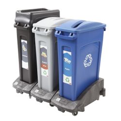 Rubbermaid Slim Jim met luchtsleuven 87 ltr - grijs