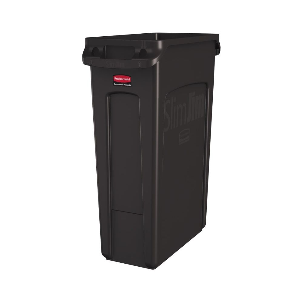 Rubbermaid Slim Jim met luchtsleuven 87 ltr - bruin