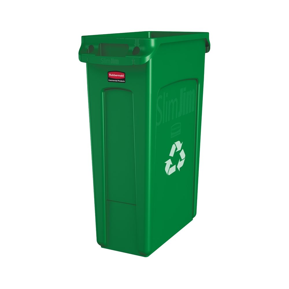 Rubbermaid Slim Jim met luchtsleuven 87 ltr - groen