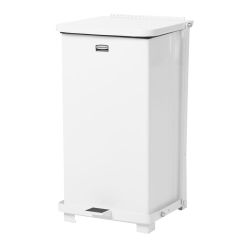 Rubbermaid Defender pedaalemmer 45 ltr - wit/zwart