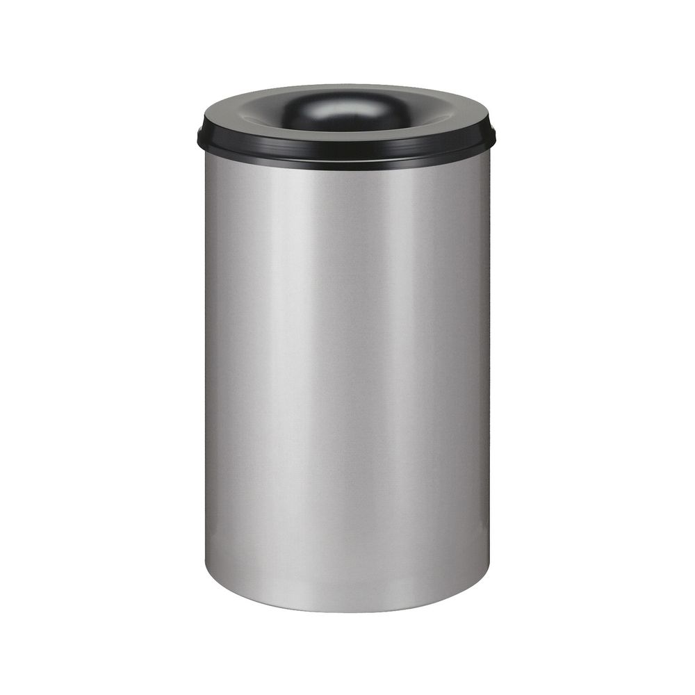 Vlamdovende papierbak 15 ltr - mat RVS/zwart