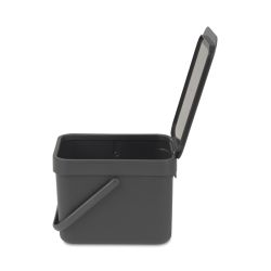 Brabantia afvalemmer Sort & Go 6 ltr - grijs